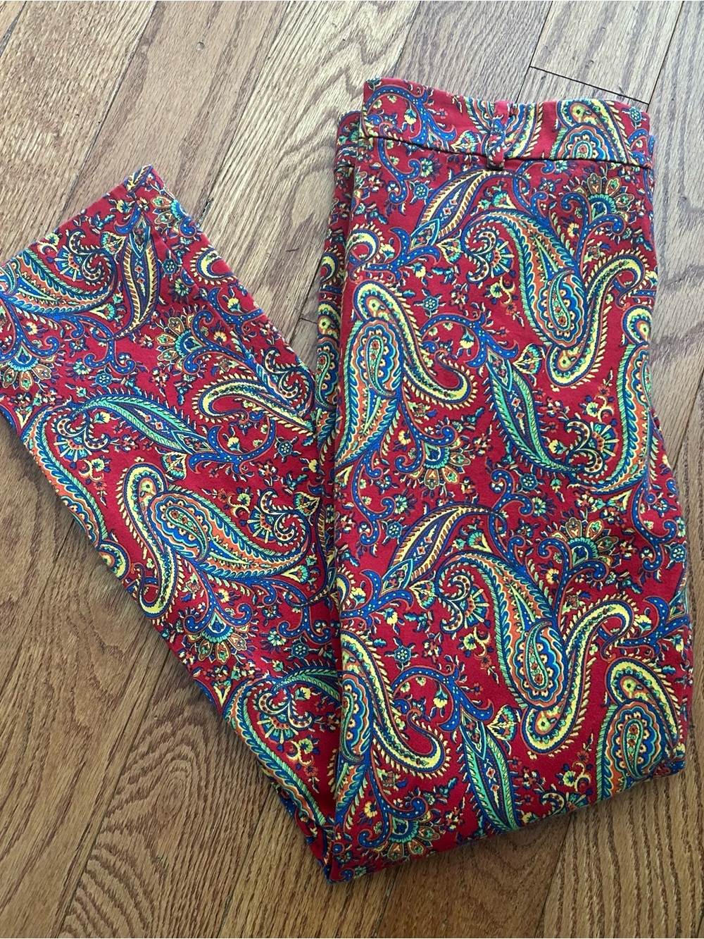 Lauren Ralph Lauren Vintage Paisley Pants Bright Color Boho Ankle Leg Women’s 6P - Picture 5 of 11